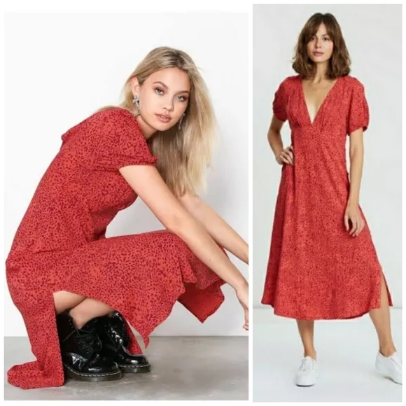 Free People Leopard Midi Button Side Dress - Picture 14 of 14